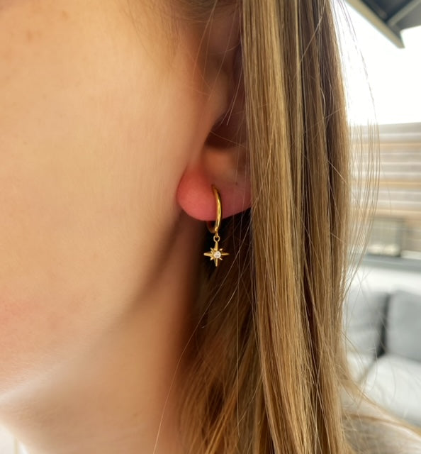 Smykkekæden Isabell Stjerne Forgyldt Sølv Ørestikker