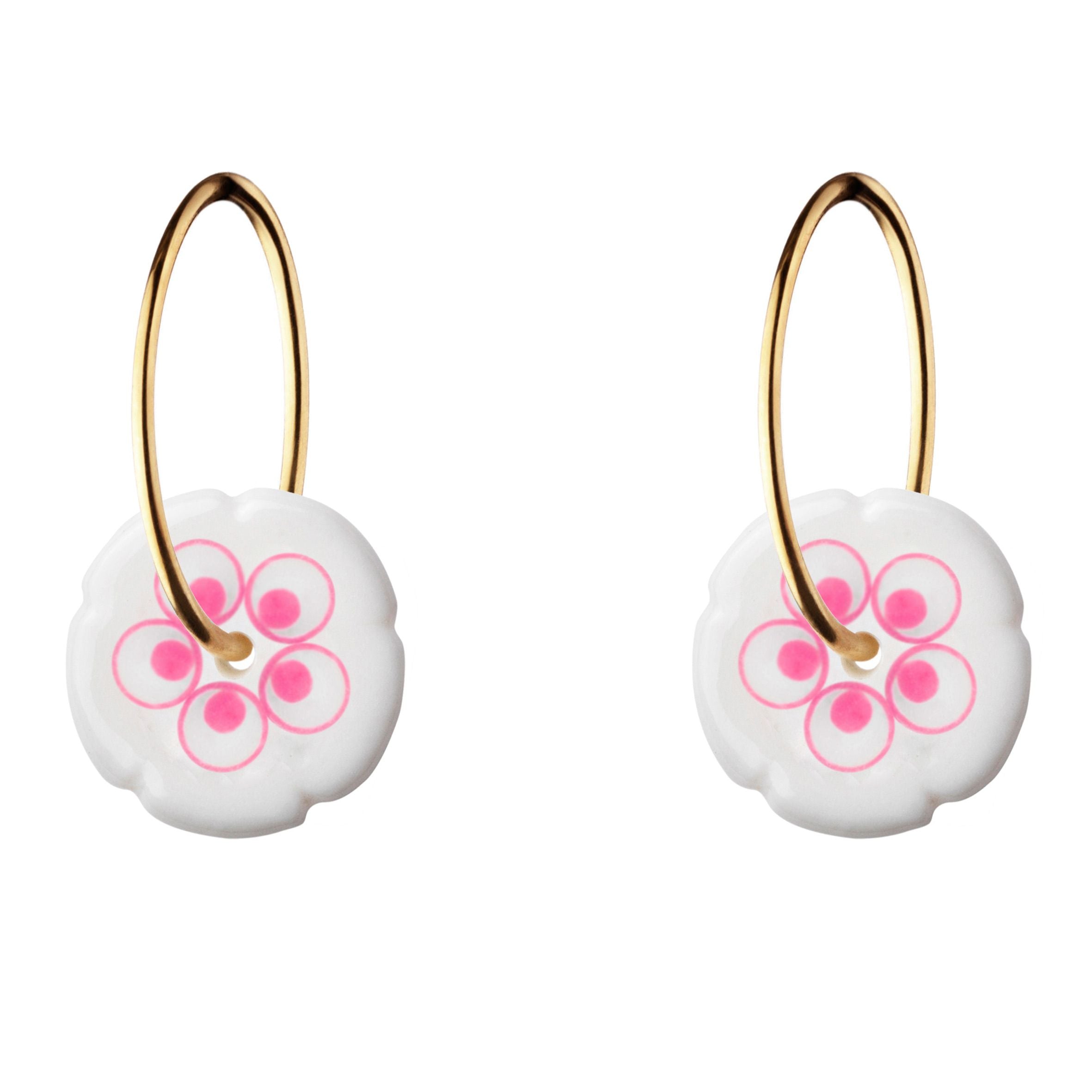 Anne Black, Flower Øreringe, Pink/Forgyldt