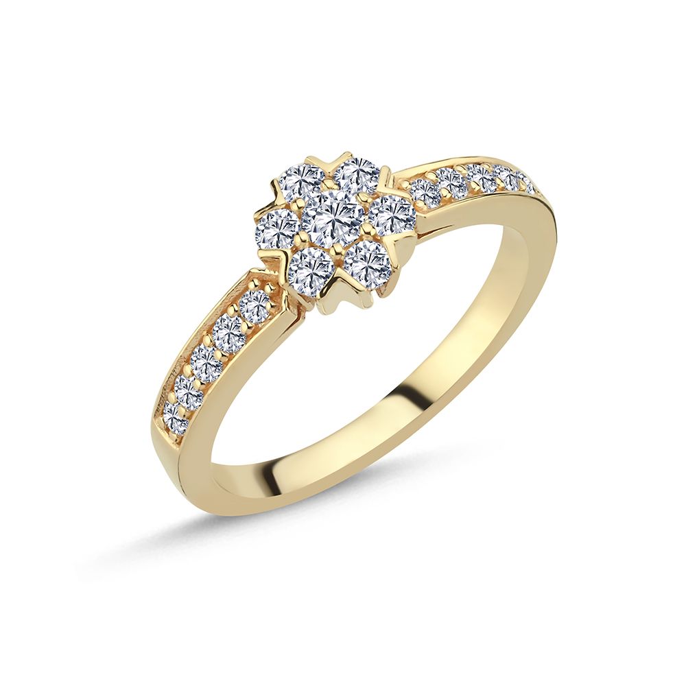 14KT.FLEUR RING M.IALT 0,47 W.SI