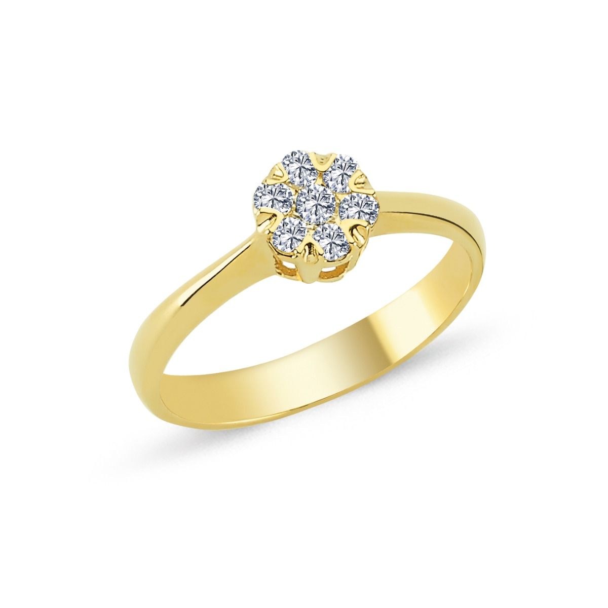 14KT.RING FLORA 0,07+6X0,03CT