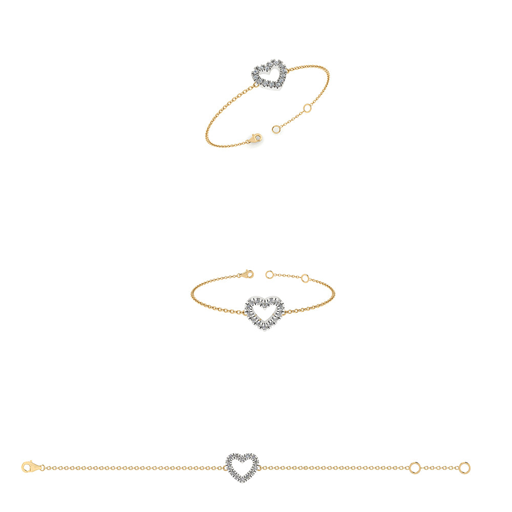 Henrik Ørsnes Design 14 Karat Guld Armbånd med Hvidguldsvedhæng og Brillanter 0,24 Carat W/SI