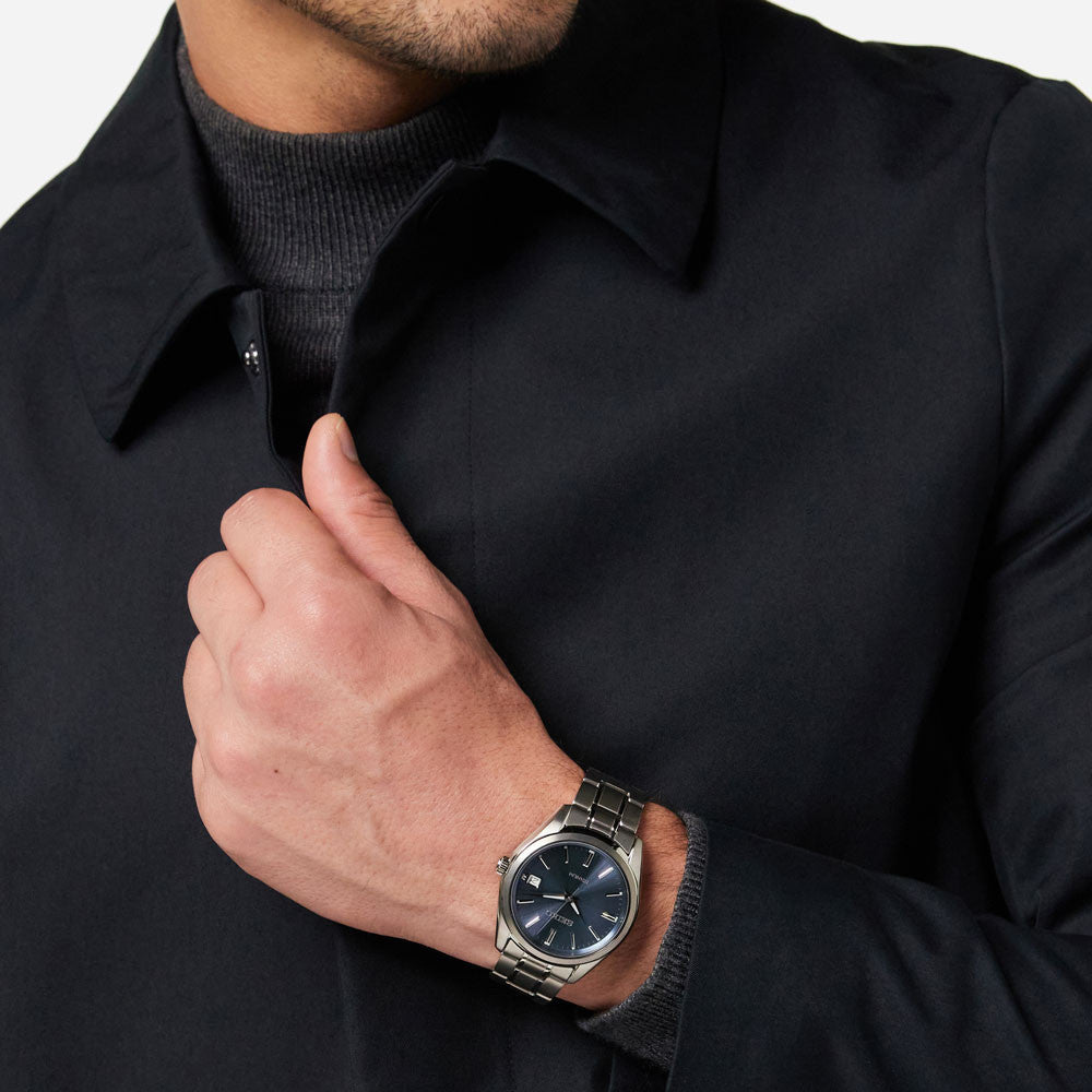 SEIKO UR HR TITANIUM BLÅ SKIVE