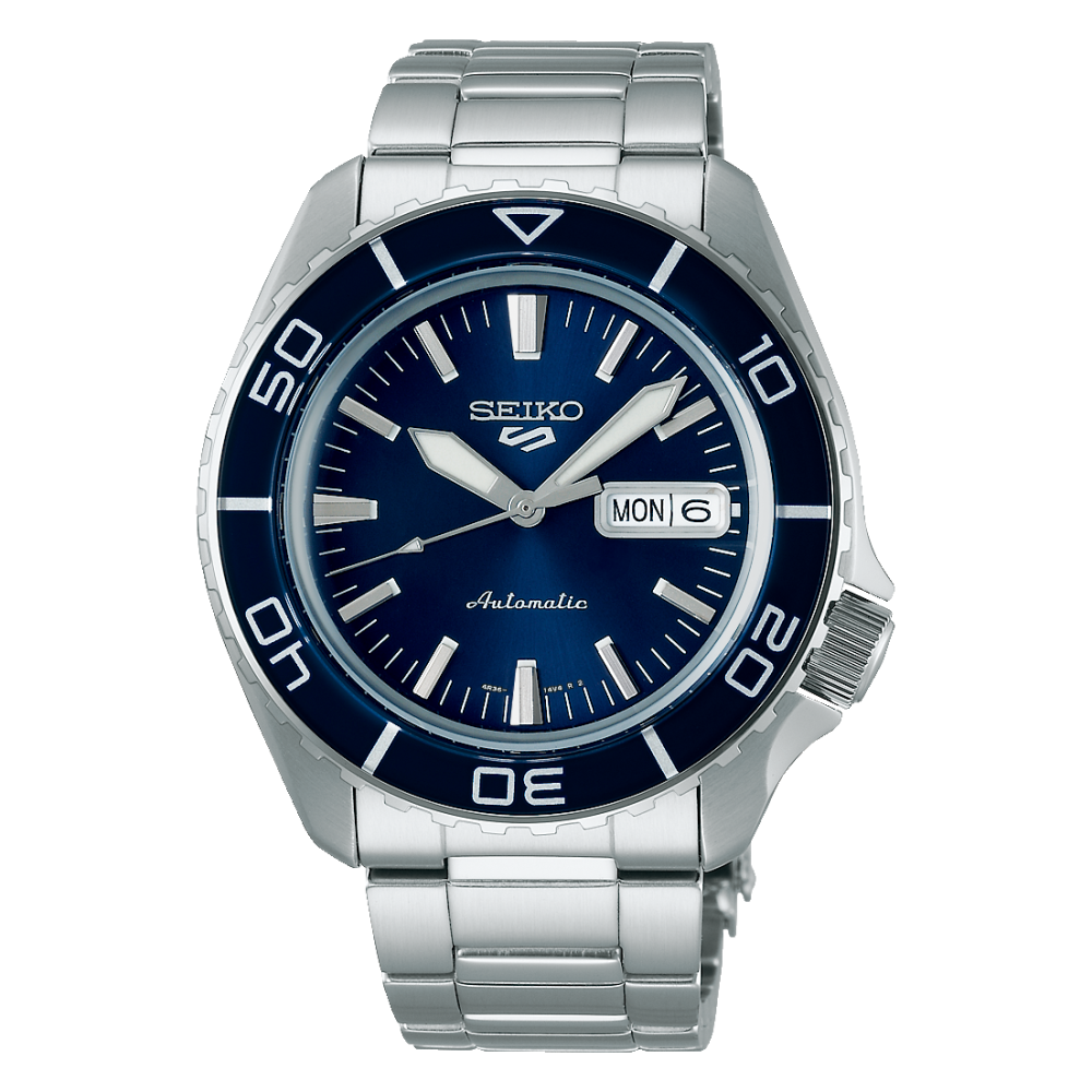 SEIKO 5 SPORTS AUTOMATIK SS CHL MB ZB BLAU 10BAR