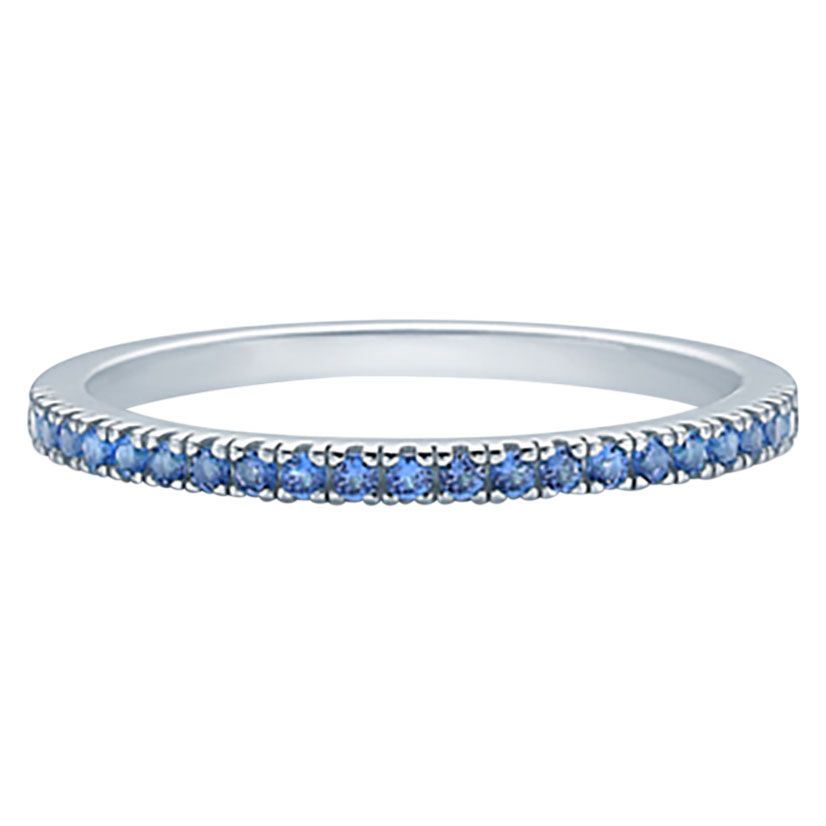 SIMPLICITY RING 52 - RHODIUM/BLUE