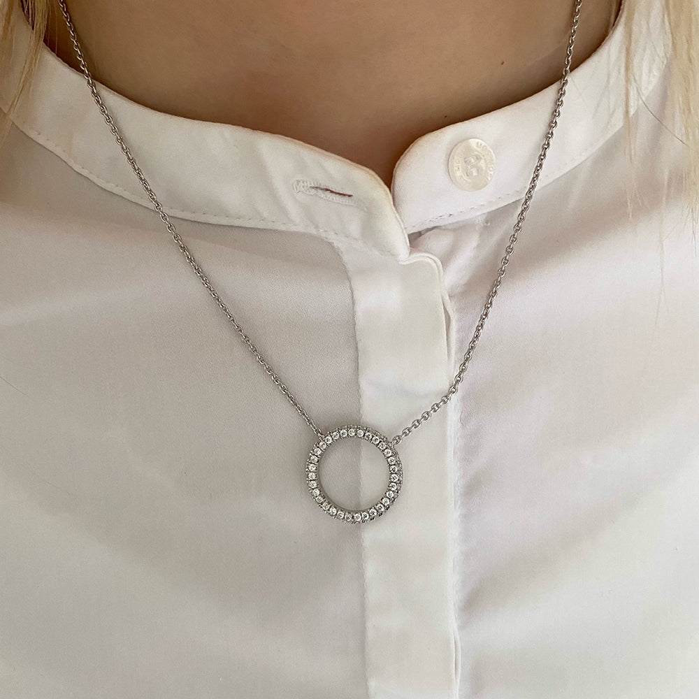 Cirkel Sterling Sølv Halskæde fra Smykkekæden ORSDC002S