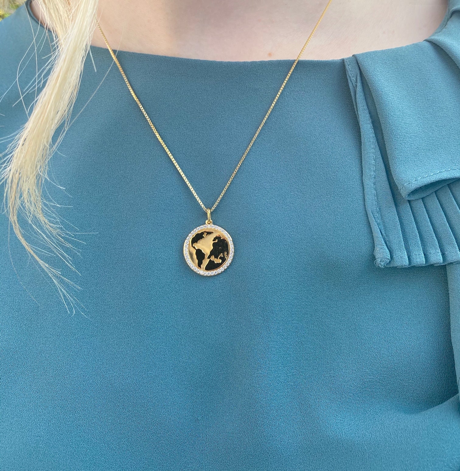 SØLV/FG VERDENSKORT M.KÆDE