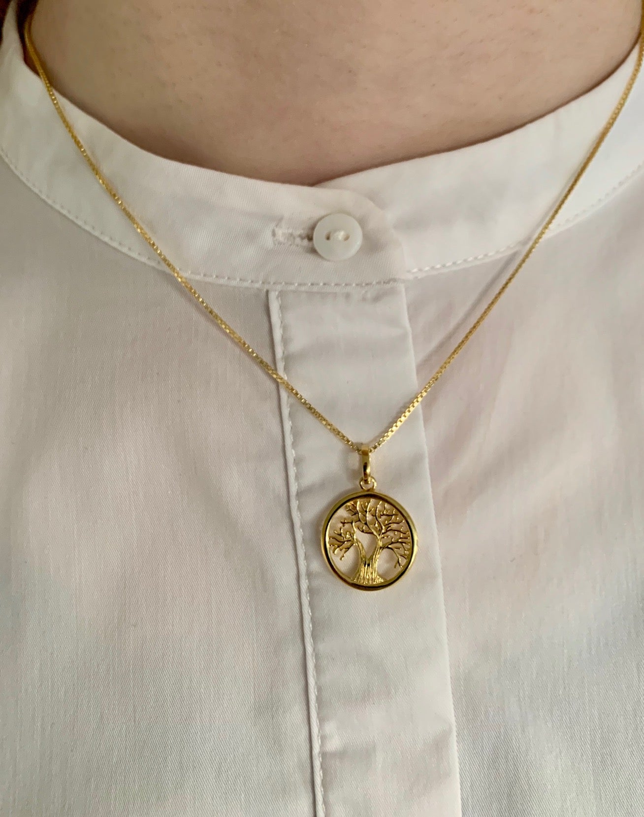 SØLV/FG HALSKÆDE TREE OF LIFE