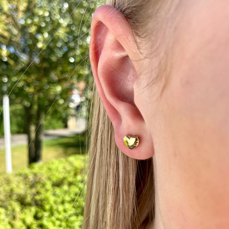 SØLV/FG ØREPYNT HJERTE BLANK