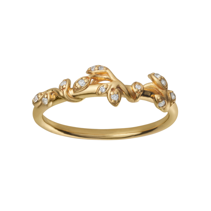 SØLV/FG RING JUNGLE IVY SPARKLE