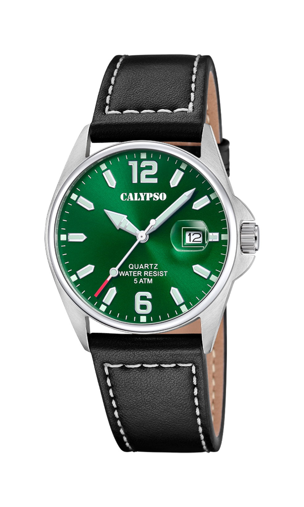 CALYPSO H. BASIC GRØN - SORT LÆDER REM