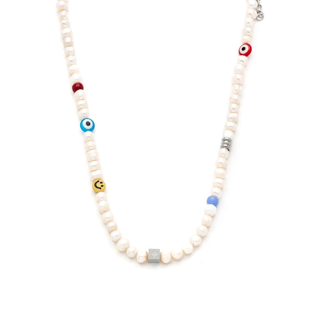 Guld Double Halskæde fra Samie med Perle Mix X2010SWS