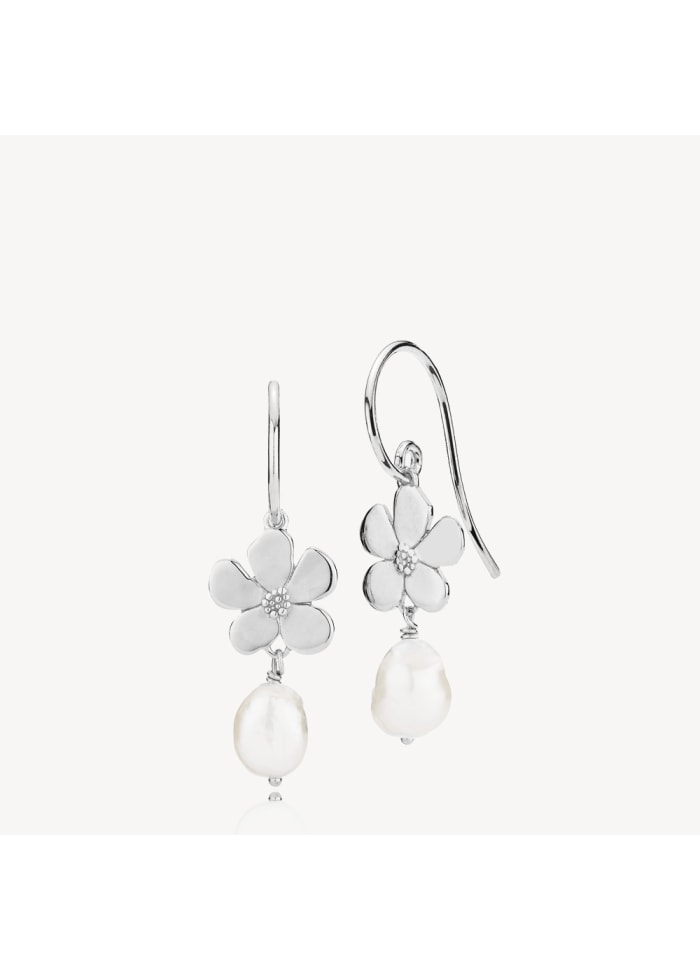 Izabel Camille Pansy Earrings Øreringe i Sterling Sølv med Ferskvandsperle