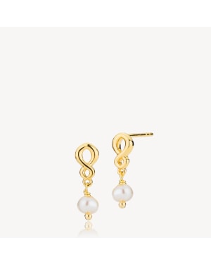 Majesty Forgyldt Sølv Øreringe fra Izabel Camille med Ferskvandsperler