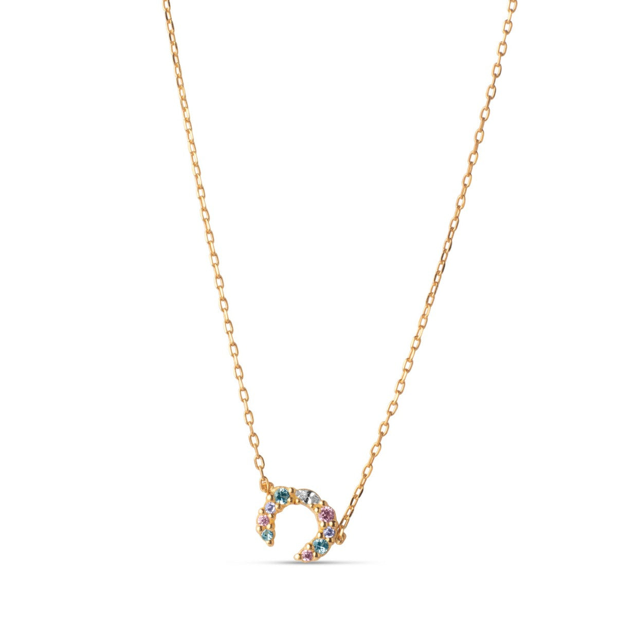 Enamel My Name C Forgyldt Sølv Halskæde N78G-C