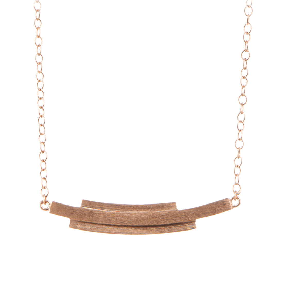 Pernille Corydon Brick Curve Rosaforgyldt Sølv Halskæde