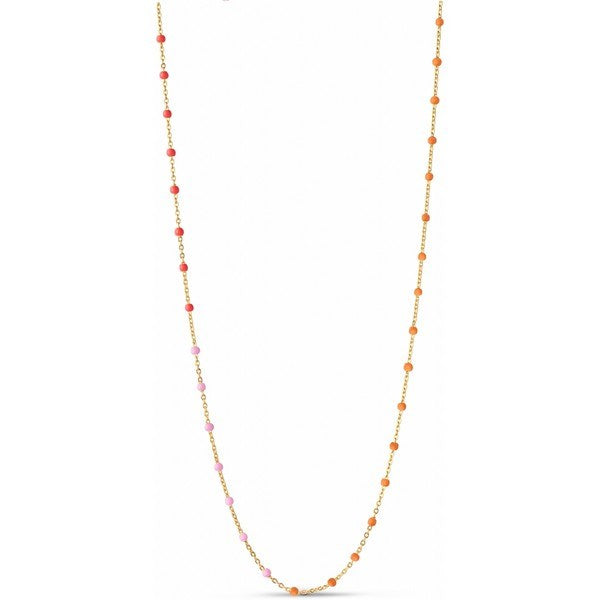Enamel Lola Sunrise Forgyldt Sølv Halskæde med Emaljeperler