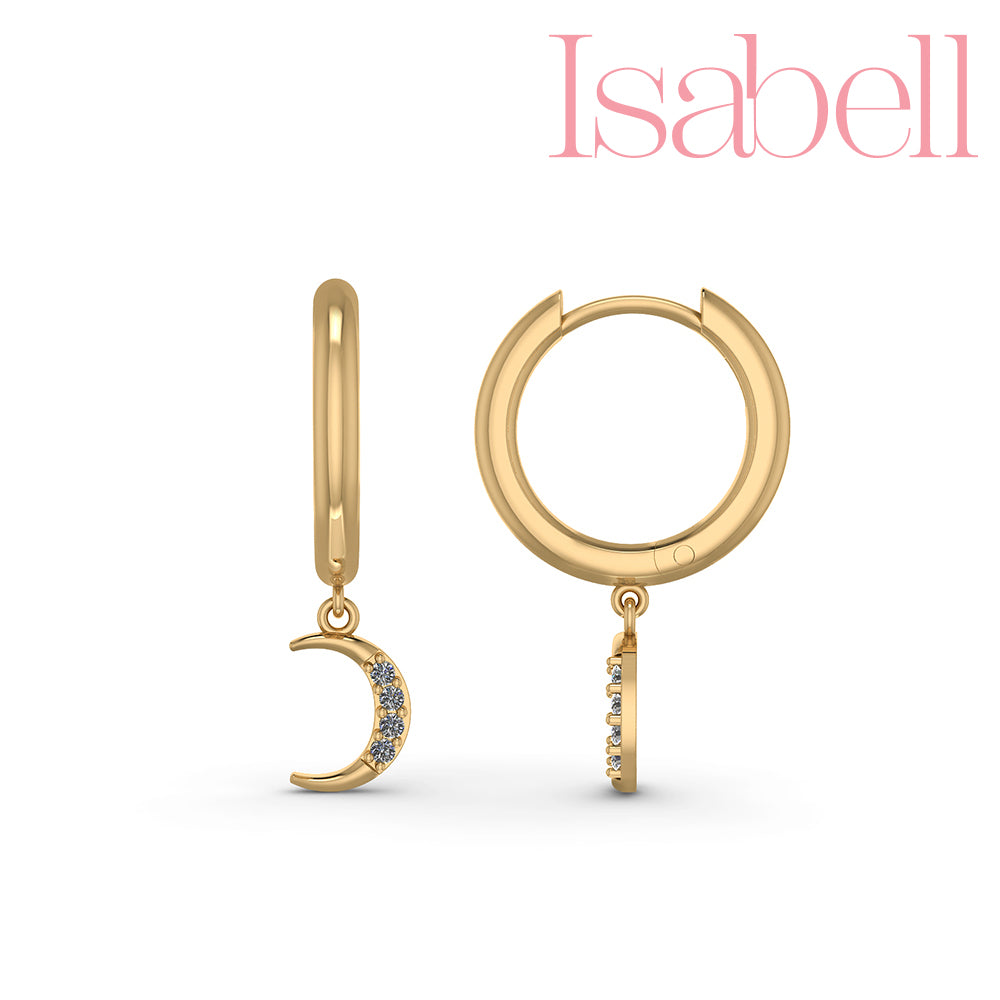 Smykkekæden Isabell Måne Forgyldt Sølv Ørestikker