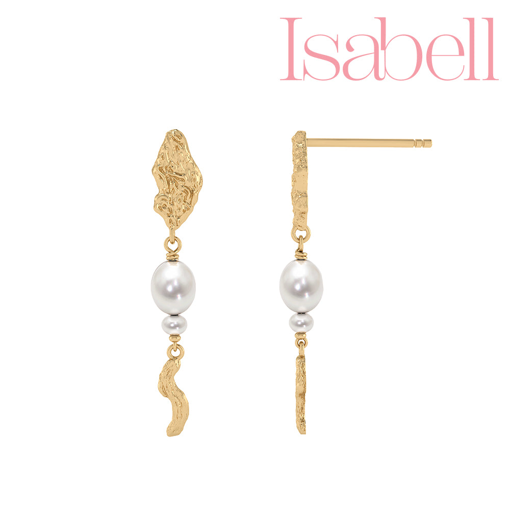 Isabell Forgyldt Sølv Ørehængere fra Smykkekæden med Perler