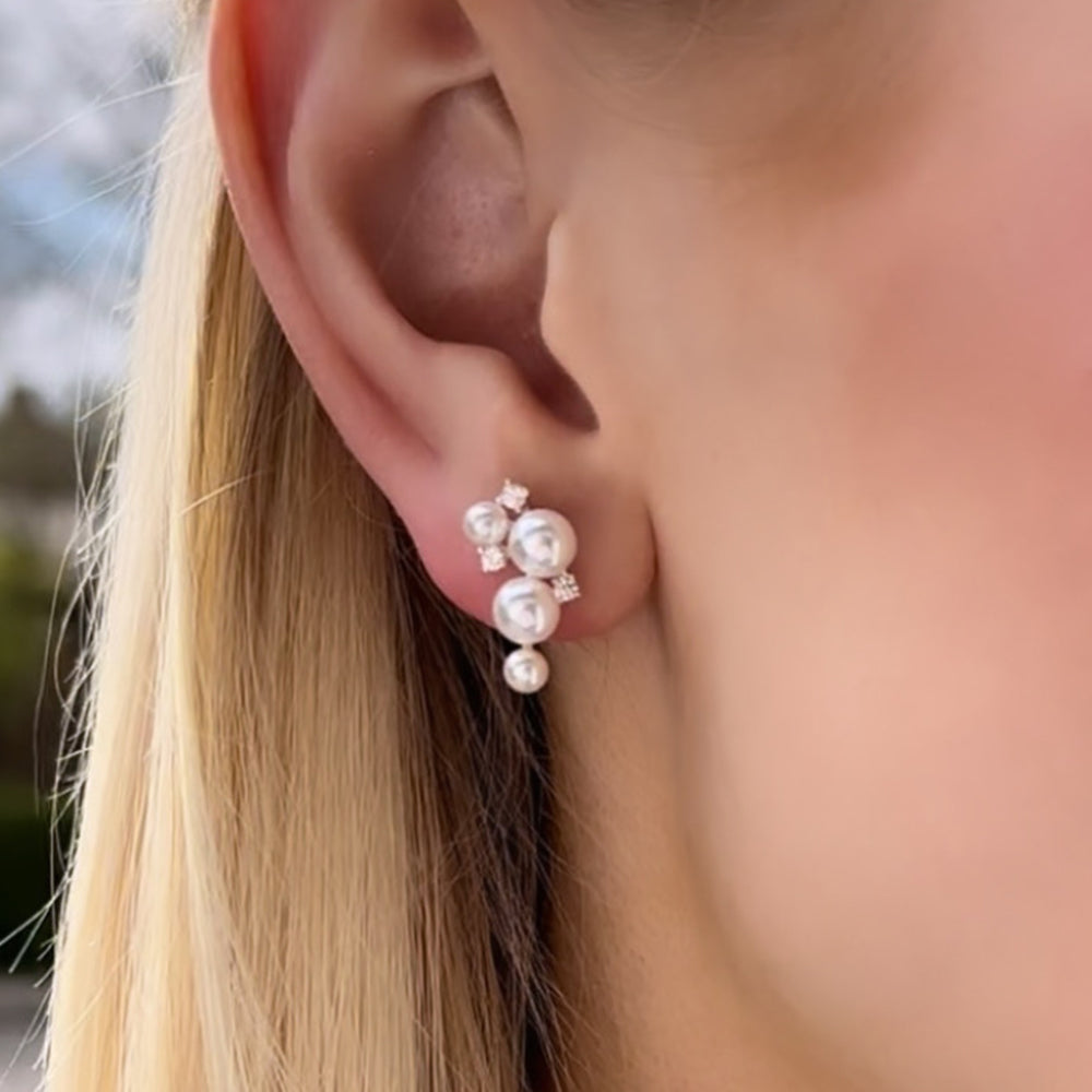 Smykkekæden Isabell Sterling Sølv Ørehængere med Imiteret Perle