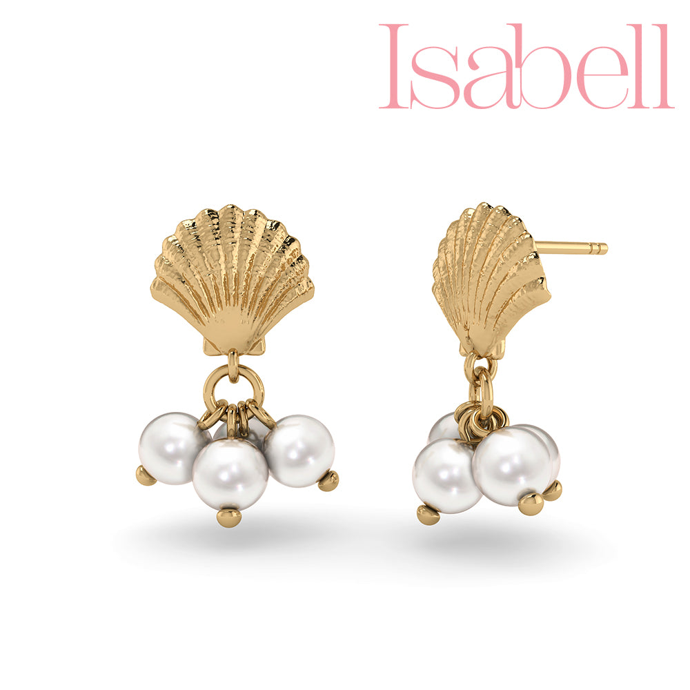 Smykkekæden Isabell Forgyldt Sølv Ørehængere med Perler