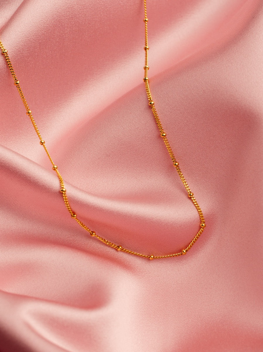 Isabell Panzer Kugle Forgyldt Sølv Halskæde fra Smykkekæden