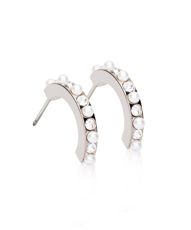 NT PENDANT MIXED CURVED 15 MM, CRYSTAL/WHITE
