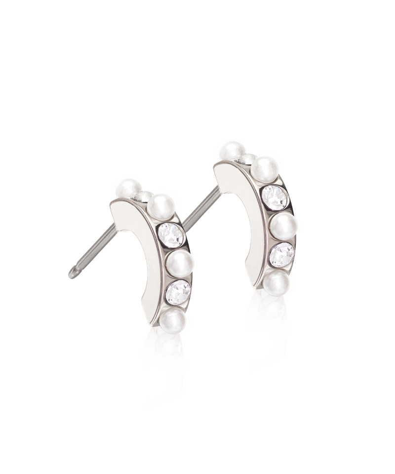 NT PENDANT MIXED CURVED 10 MM, CRYSTAL/WHITE