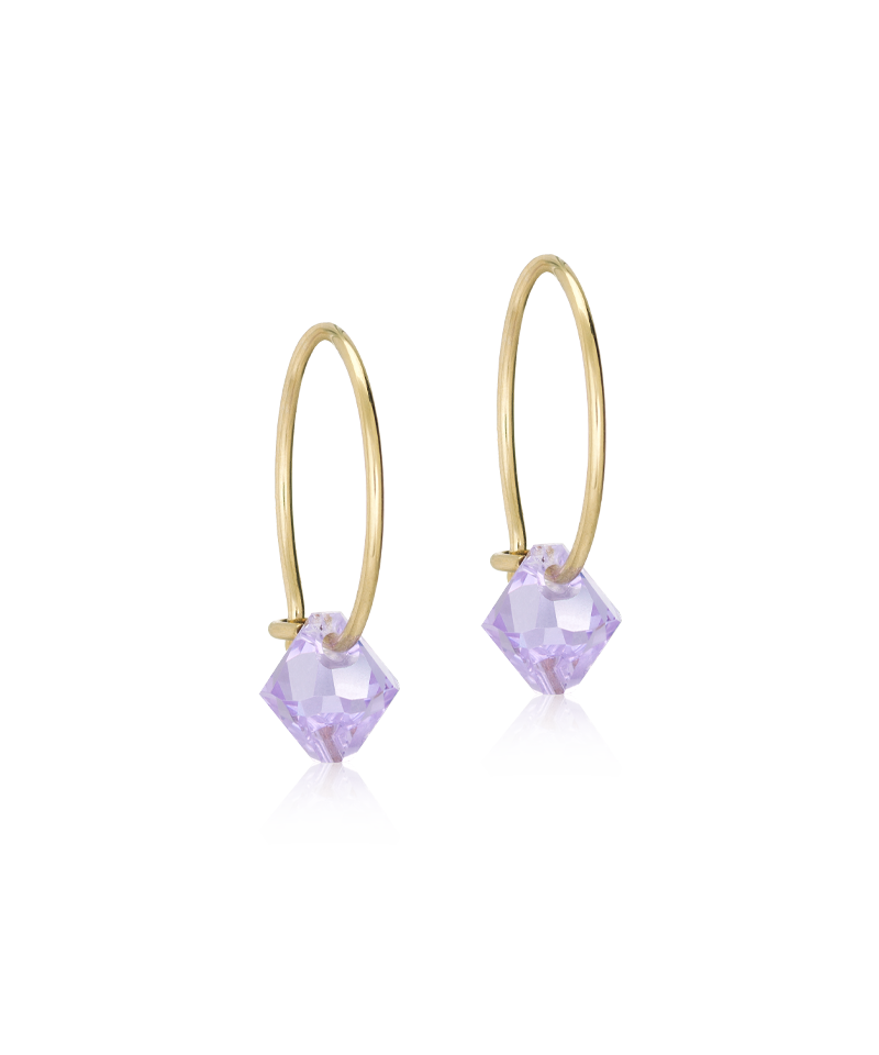 GT EAR RING 14 MM, BICONE 6 MM, VIOLET