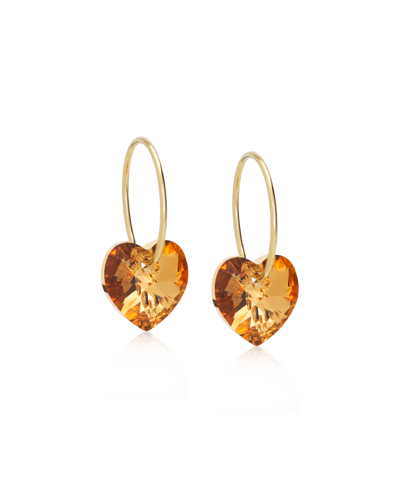 GT EAR RING 14 MM, HEART 10 MM, BRONZE