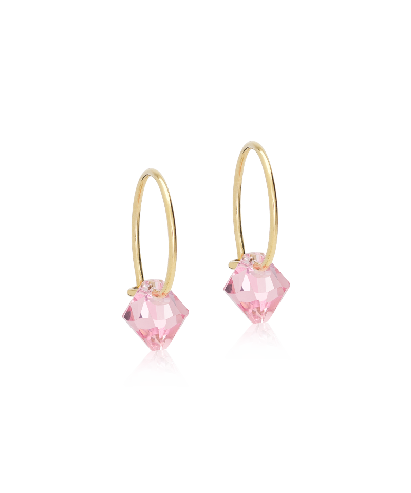 GT EAR RING 12 MM, BICONE 6 MM, LIGHT ROSE