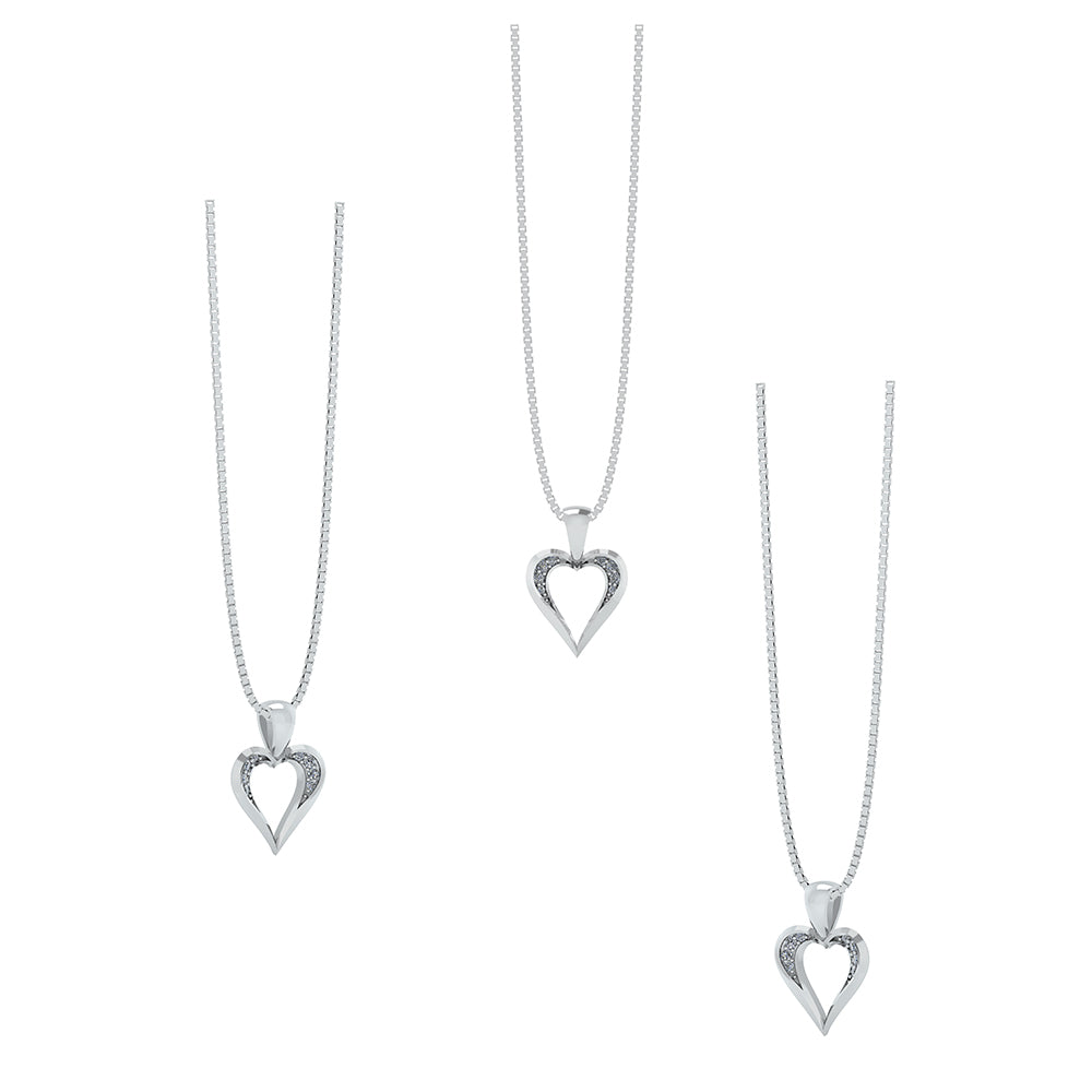 Henrik Ørsnes Design Hjerte 14 Karat Hvidguld Vedhæng med DIAMANTER 0,03 Carat W/SI