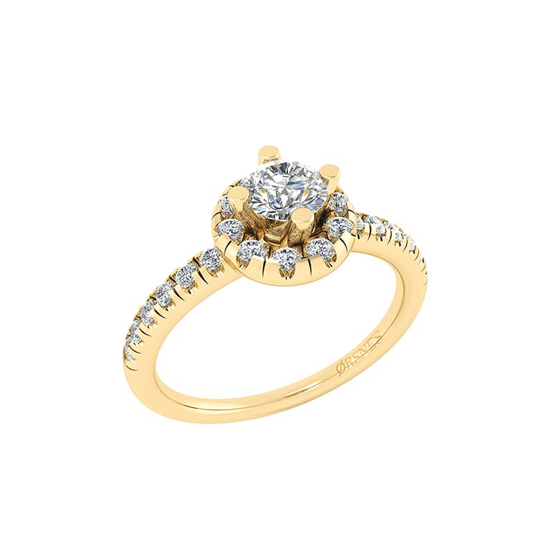 14KT. RING 1X0,50+12X0,015+12X0,02 HENRIK ØRSNES DESIGN