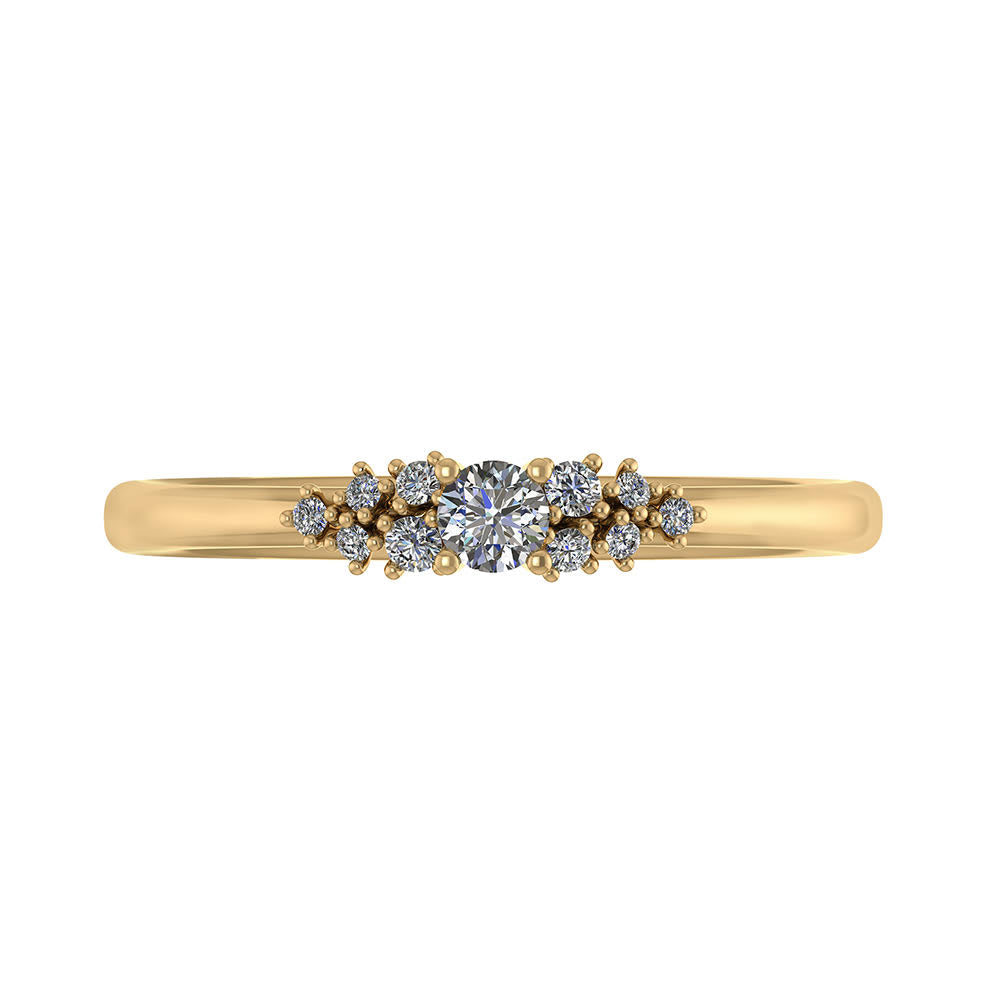 Henrik Ørsnes Design Ellie 14 Karat Guld Ring med Diamanter 0,166 Carat W/SI