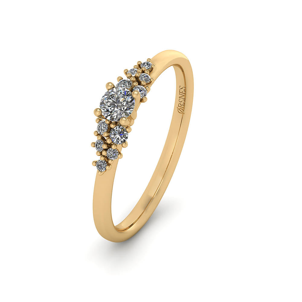 Henrik Ørsnes Design Ellie 14 Karat Guld Ring med Diamanter 0,166 Carat W/SI