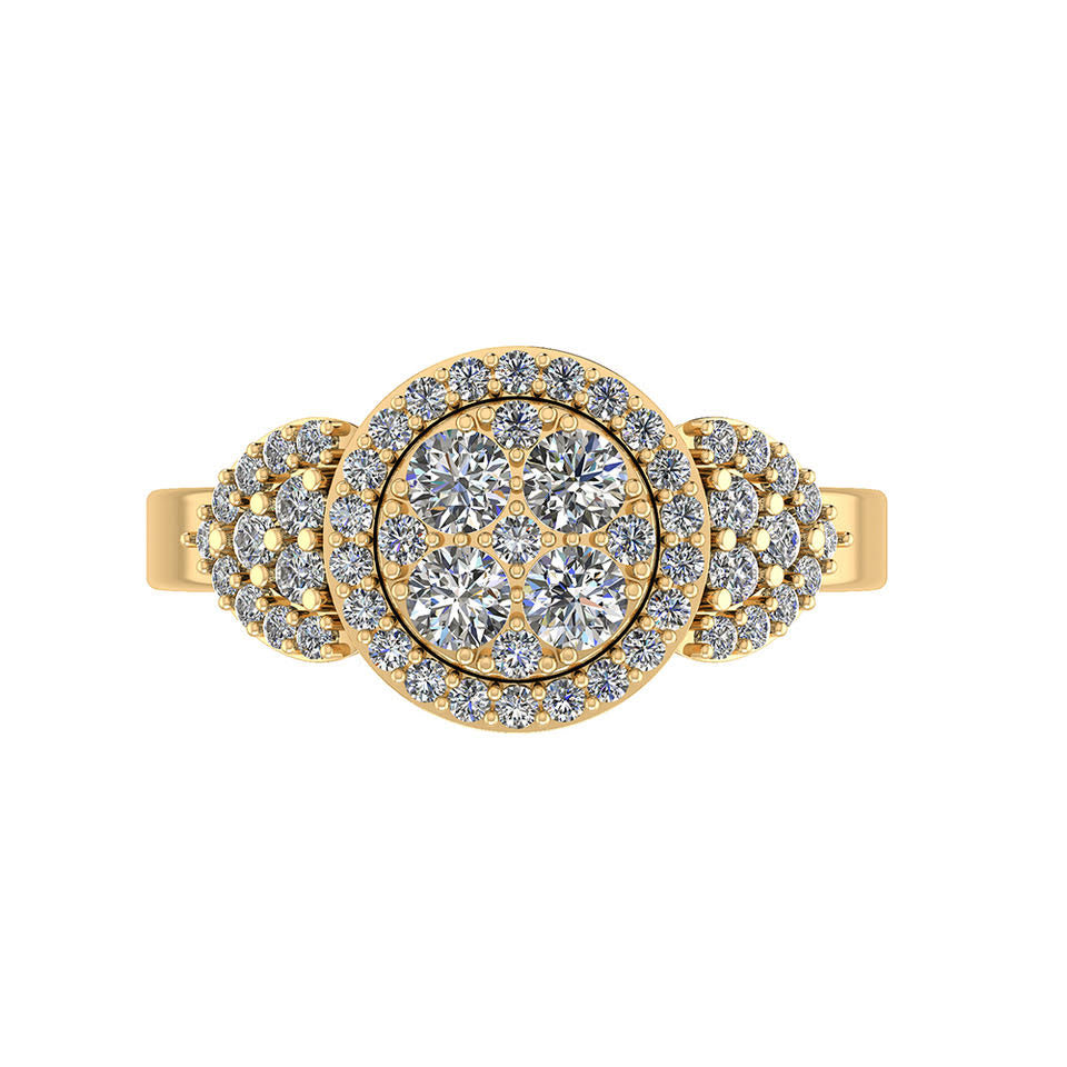 HENRIK ØRSNES ROSET RING I 14 KT GULD MED DIAMANTER 0,91 Carat W/SI