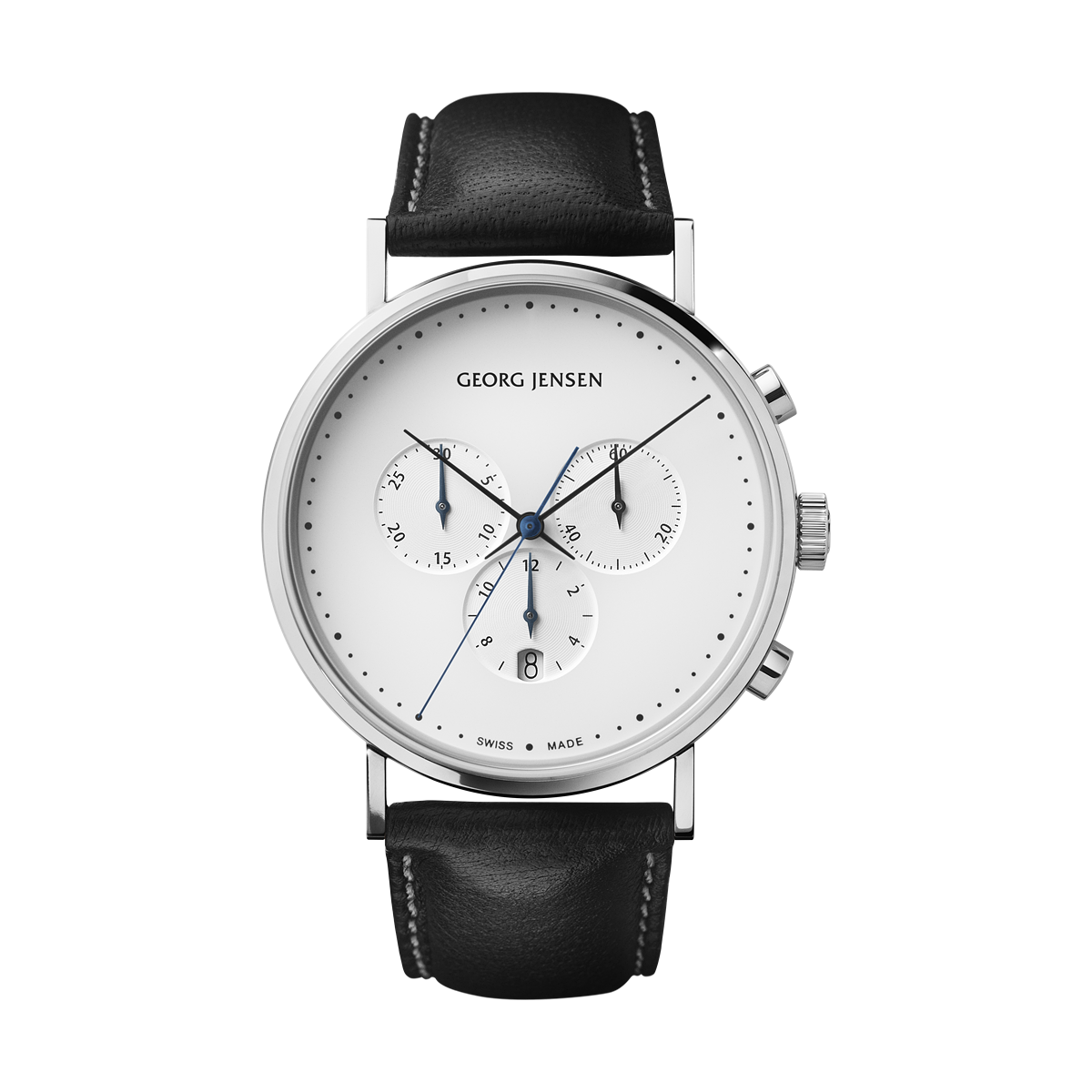 HK317 41MM CHRONO QUARTZ, WHITE DIAL, BLACK CALF STRAP