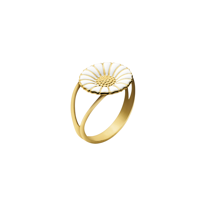 DAISY RING SØLV FG HVID EMALJE 11 MM