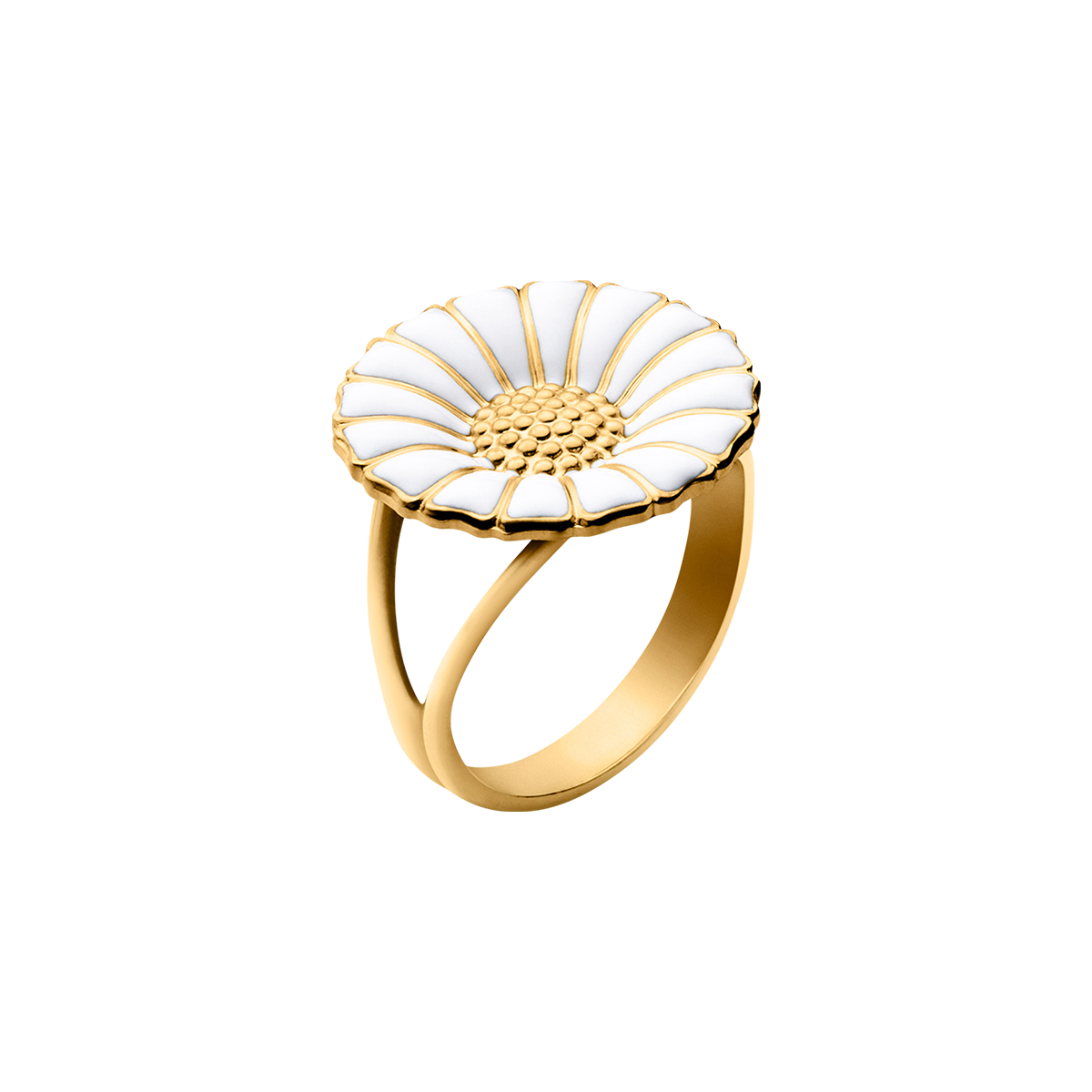DAISY RING SØLV FG HVID EMALJE 18 MM 48