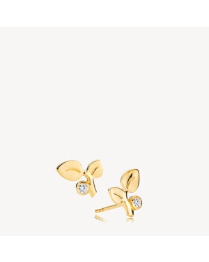 Izabel Camille Amber Earstuds Forgyldt Sølv Ørestikker