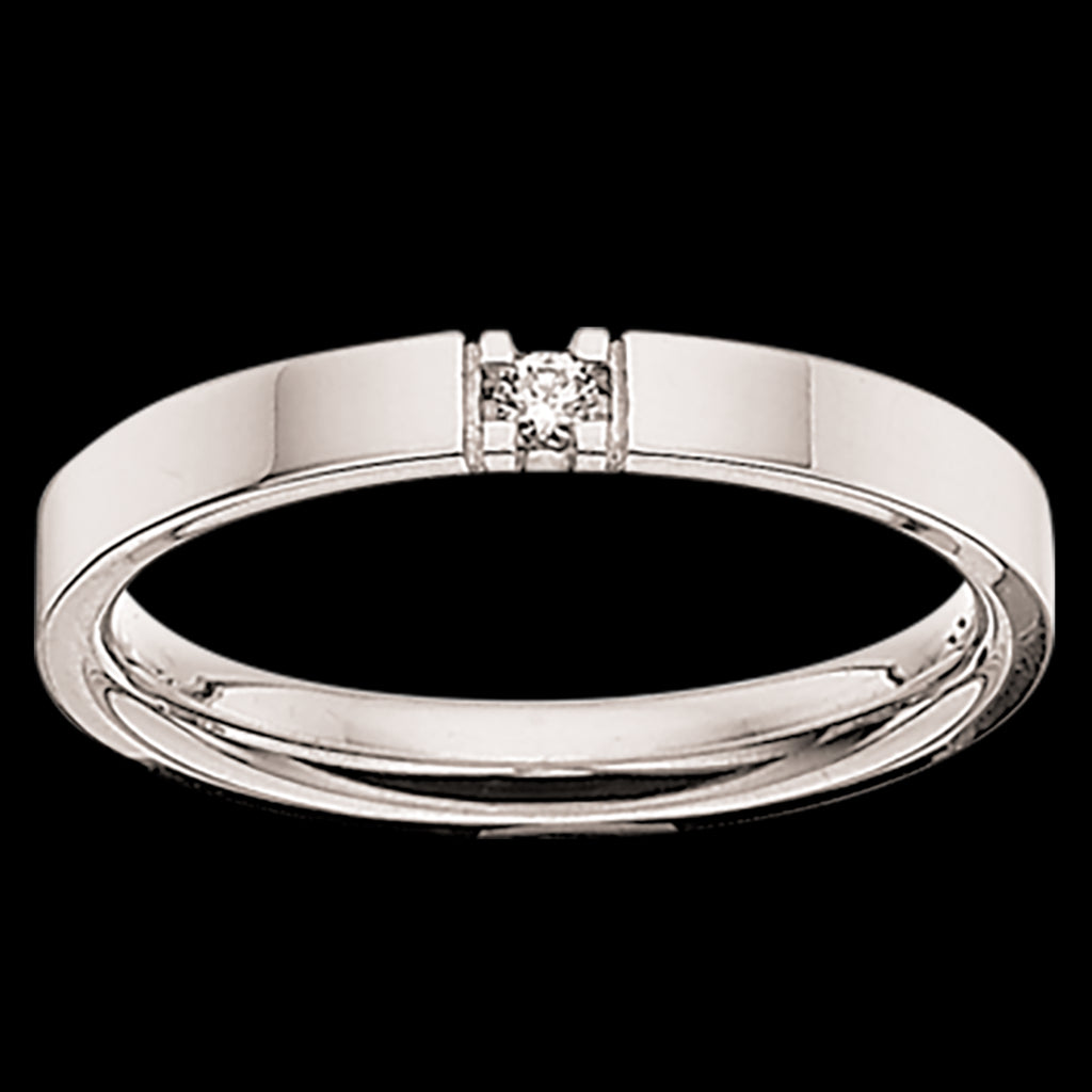 Scrouples Grace Alliance 9 Karat Hvidguld Ring med Brillant 0,04 Carat W/SI