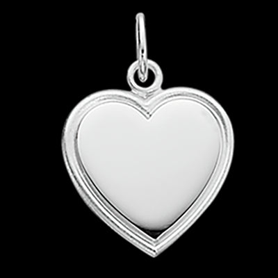 VEDHÆNG HJERTE PLADE 17 X 17 MM. SØLV