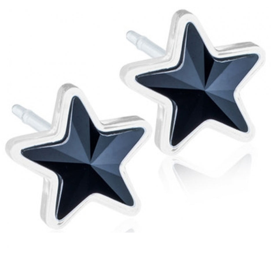 PLASTIC ØRESTIK STJERNE SORT