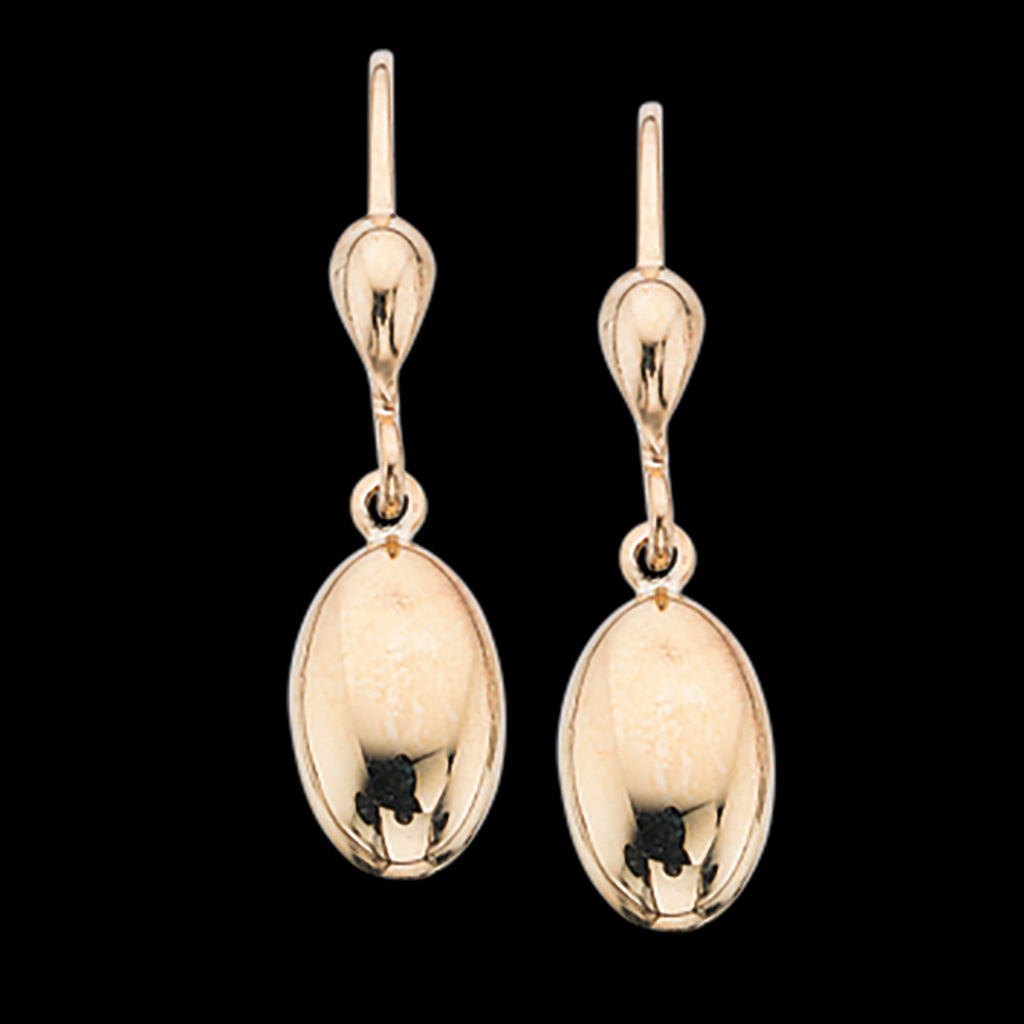 ØREBØJLER OVAL DRÅBE 8 KT.