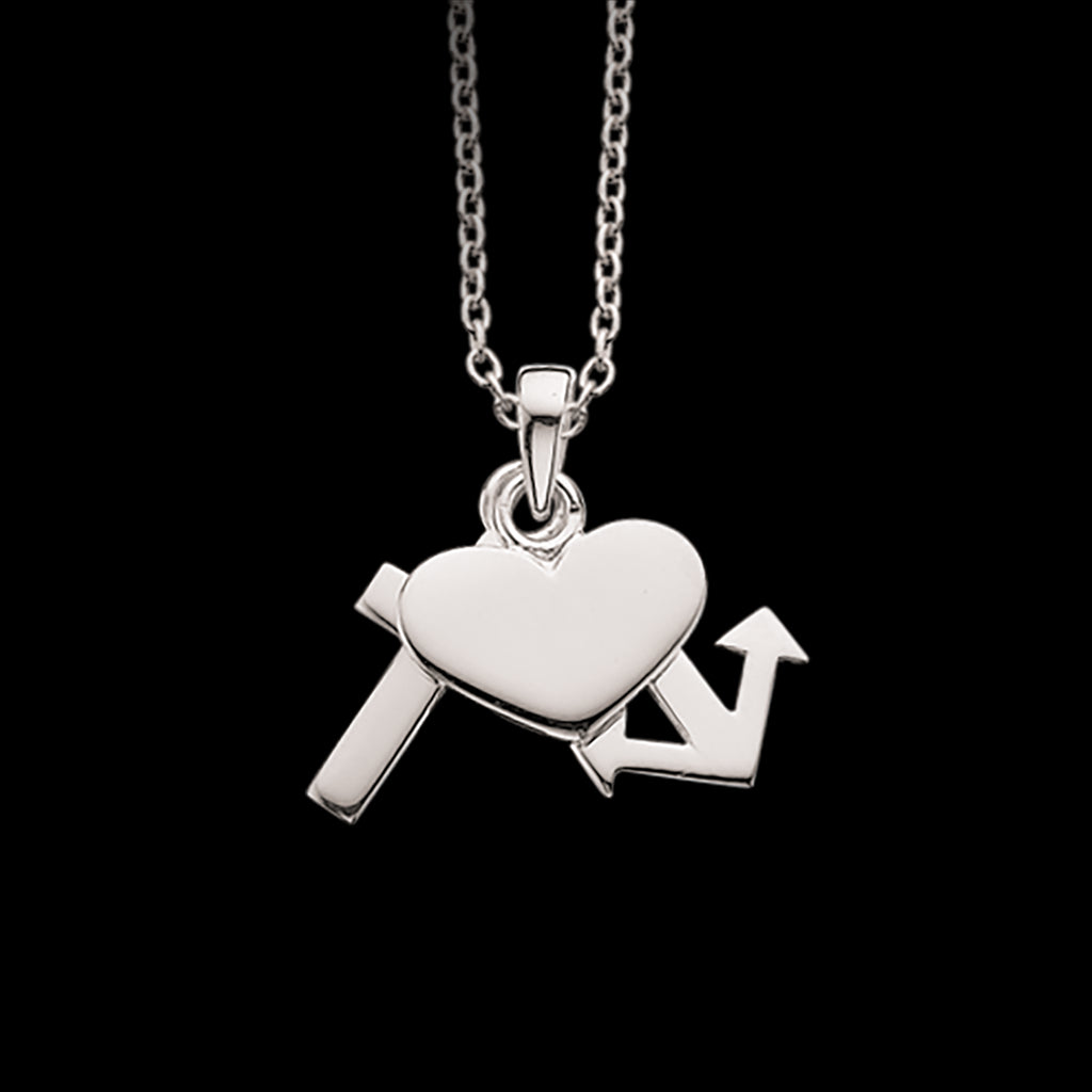 VEDHÆNG TRO- HÅB- KÆRLIGHED SØLV M/KÆDE