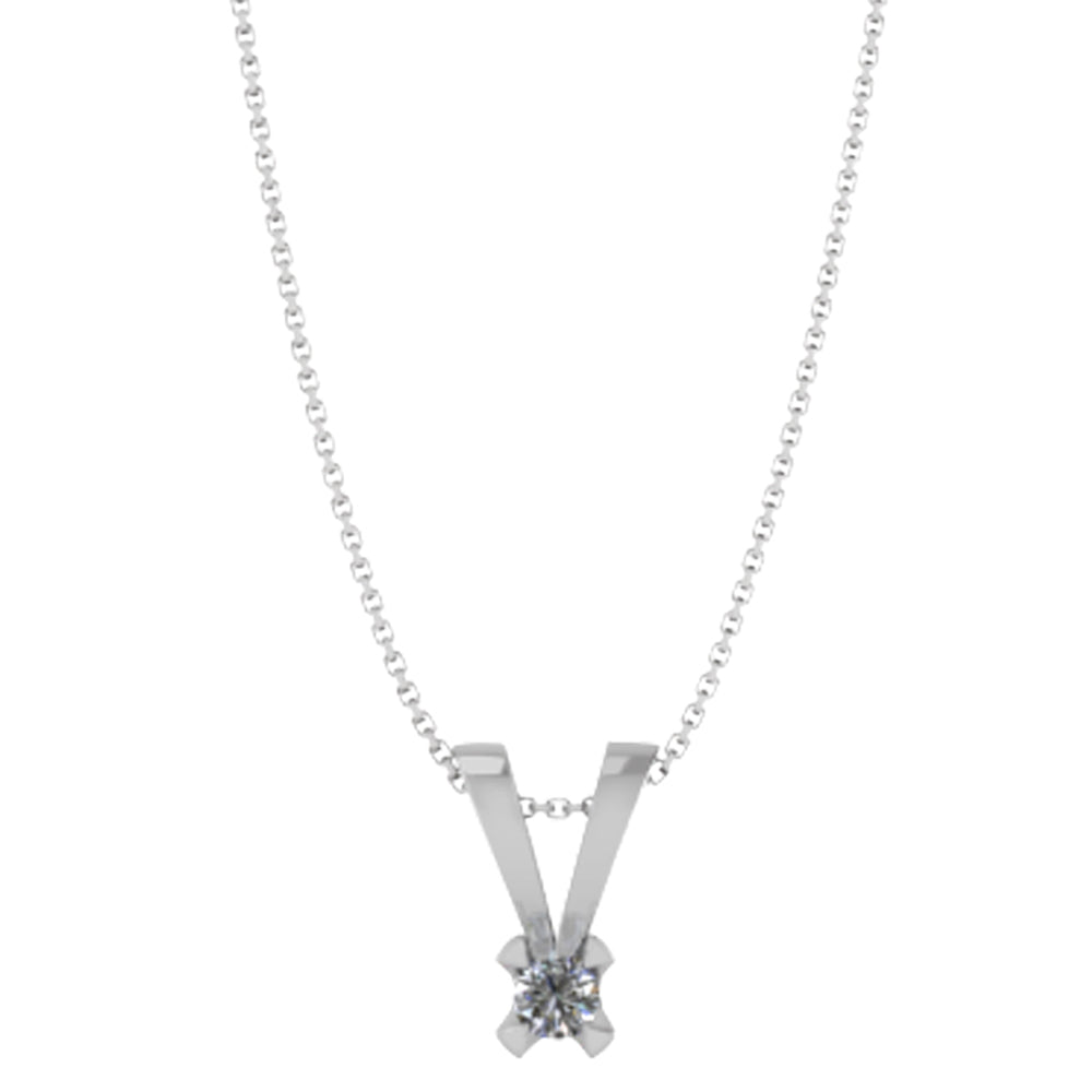 14KT.HV VEDHÆNG DIA 0,10TW.SI/SØLV KÆDE