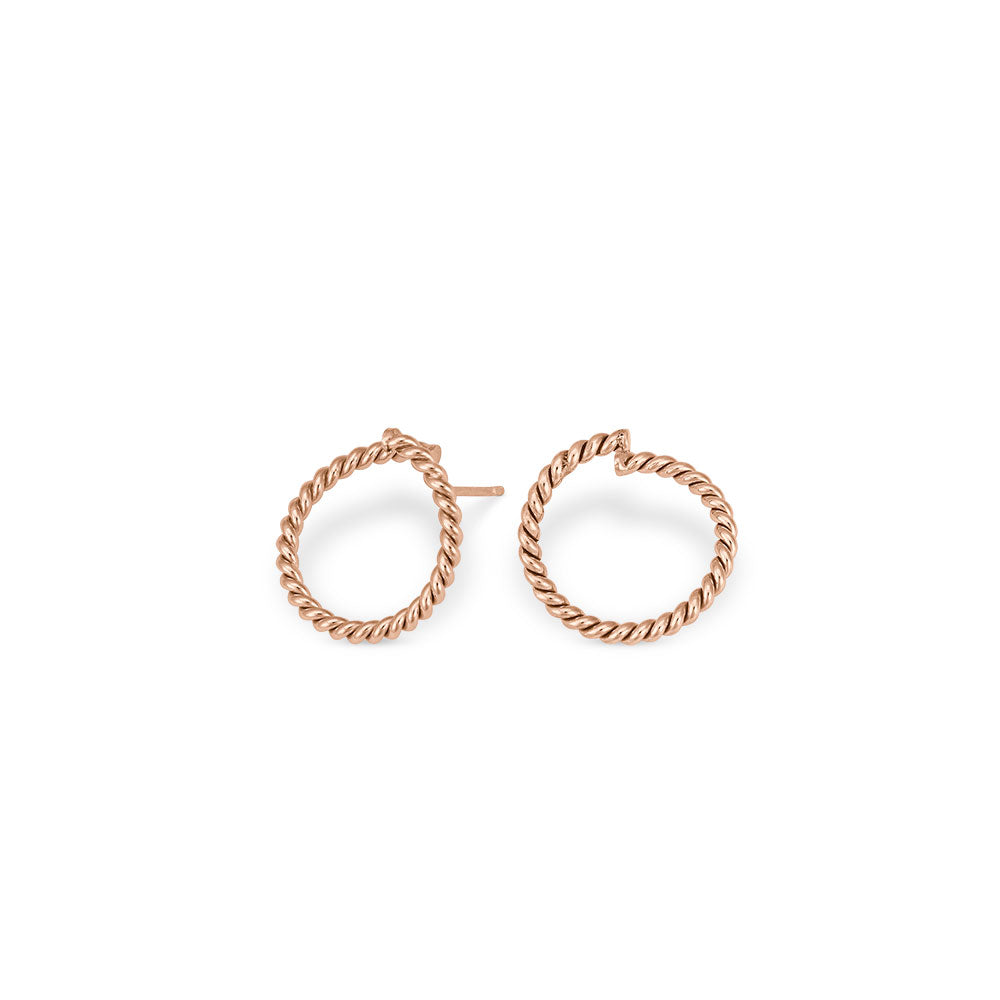 SØLV ØRERING TWISTED 20MM ROSA