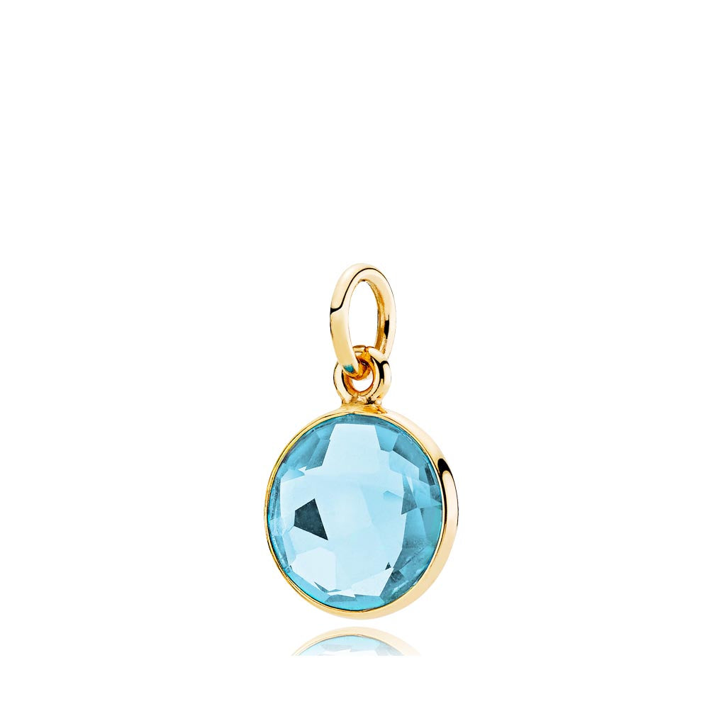 IZABEL CAMILLE PRIMA DONNA FORGYLDT SØLV VEDHÆNG MED BLÅ KVARTS A5249GS-AQUA-Q