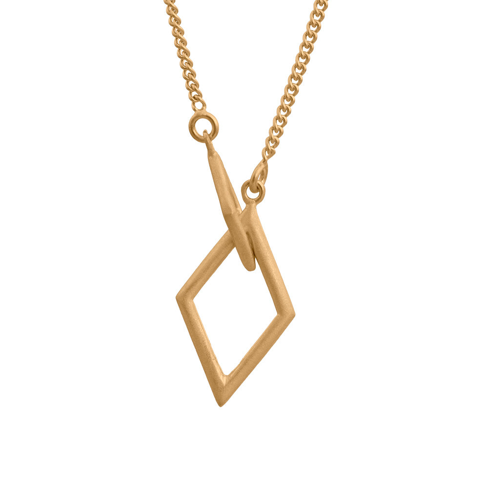 Nordahl Andersen Rhombus Halskæde i Forgyldt Sølv