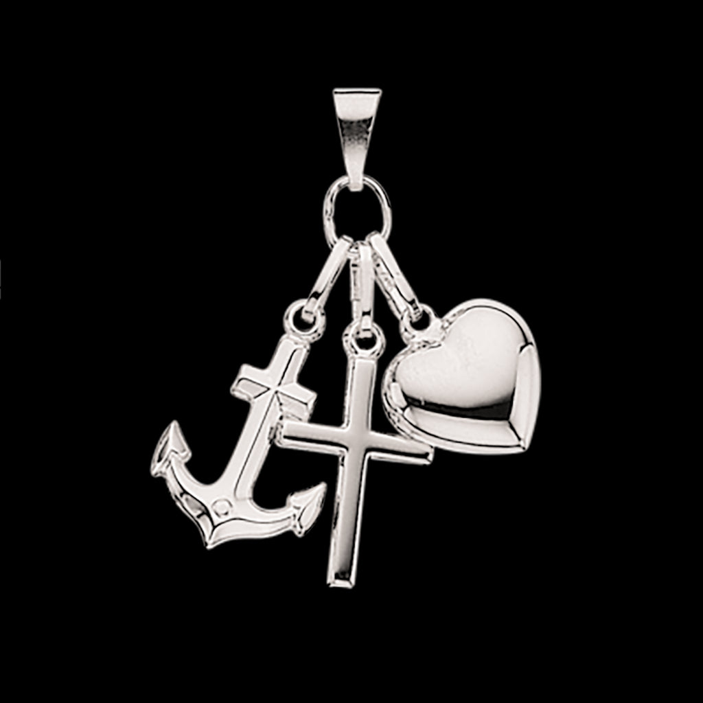 VEDHÆNG TRO-HÅB-KÆRLIGHED STOR SØLV.