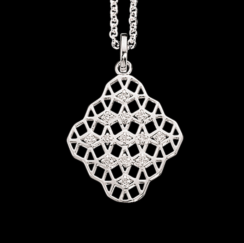 VEDHÆNG ZIR. SØLV M/KÆDE